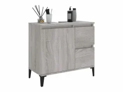 Armario de baño madera contrachapada Sonoma 65x33x60 cm ES723853 Gris