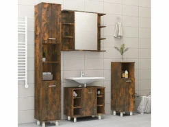 Armario de baño madera contrachapada roble ahumado 30x30x95 cm ES744319^ Clearance