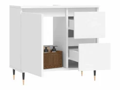 Armario de baño madera contrachapada 65x33x60 cm ES724649 Blanco Discount