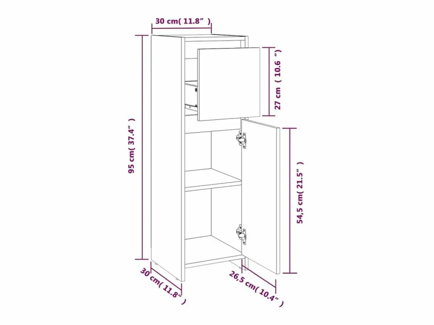 Armario de baño madera contrachapada 30x30x95 cm^vidaxl Outlet