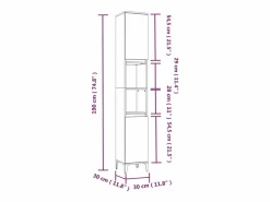 vidaxl Armario de baño madera contrachapada 30x30x190 cm Blanco Hot