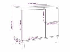 vidaxl Armario de baño madera contrachapada roble Sonoma 65x33x60 cm Color natural claro Online