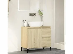 Armario de baño madera contrachapada roble Sonoma 65x33x60 cm ES676922^ Sale