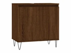 Armario de baño madera de ingeniería marrón roble 58x33x60 cm ES531127^ Discount