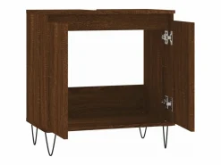 Armario de baño madera de ingeniería marrón roble 58x33x60 cm ES531127^ Discount
