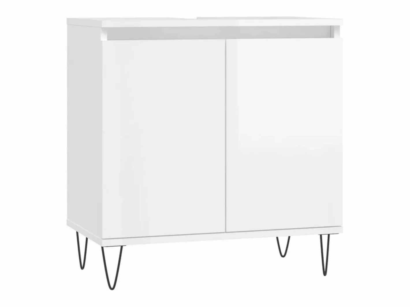 Mueble De Pared Para Baño|Armario de baño madera de ingeniería brillo 58x33x60 cm ES228604