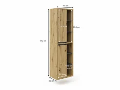 Vicco Columna De Baño|Armario de baño roble artesanal 50x33x170 viola