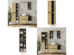 Vicco Columna De Baño|Armario de baño roble artesanal 50x33x170 viola