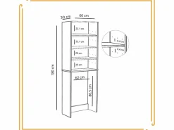 Armario de baño sobre lavadora y secadora, columna de almacenamiento para electrodomésticos en roble negro.^ Best
