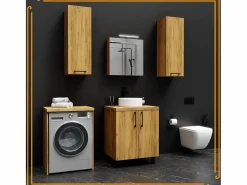 Armario de baño sobre lavadora y secadora, columna de almacenamiento de roble Craft para electrodomésticos. Marru00f3n Discount