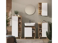 Vicco Mueble De Pared Para Baño|Armario de baño sonoma/blanco 50x20x75 karen