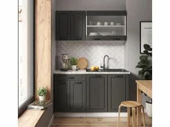 Vicco Armario de cocina para techo inclinado antracita casa de campo 120x46x81.6 r-line Gris antracita Hot