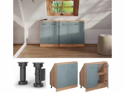 Vicco Armario Para Buhardilla|Armario de cocina para techo inclinado gris ado 80x46x81.6 r-line