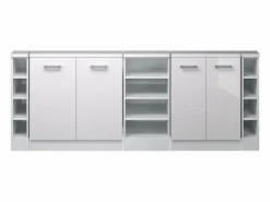 Vicco Armario de cocina para techo inclinado alto brillo 210x46x81.6 r-line Blanco New