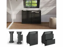 Vicco Armario de cocina para techo inclinado antracita casa de campo 60x46x81.6 r-line Gris antracita Discount