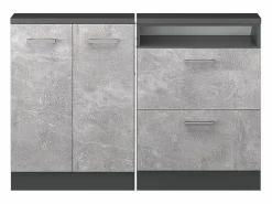 Armario de cocina para techo inclinado hormigón 120x46x81.6 r-line^Vicco Online