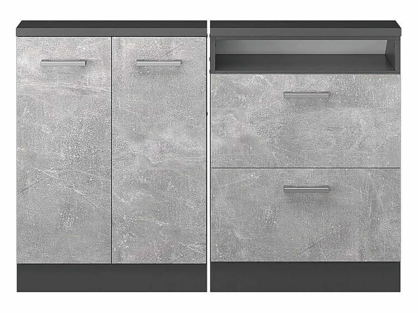 Armario de cocina para techo inclinado hormigón 120x46x81.6 r-line^Vicco Online
