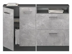 Armario de cocina para techo inclinado hormigón 120x46x81.6 r-line^Vicco Online