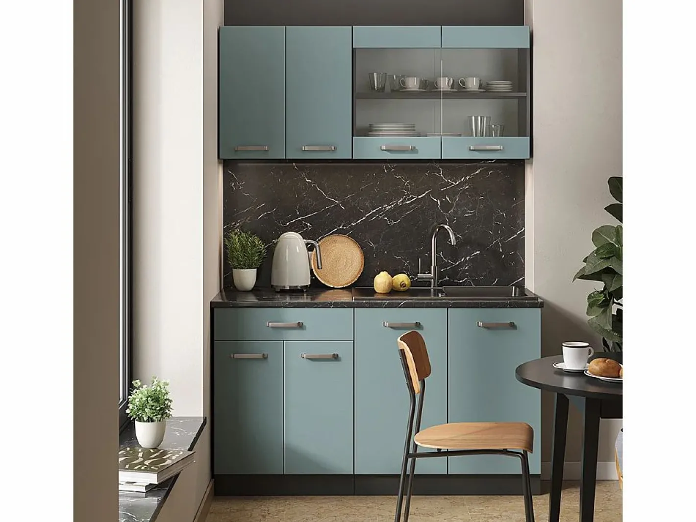 Armario de cocina para techo inclinado gris ado 210x46x81.6 r-line^Vicco Discount