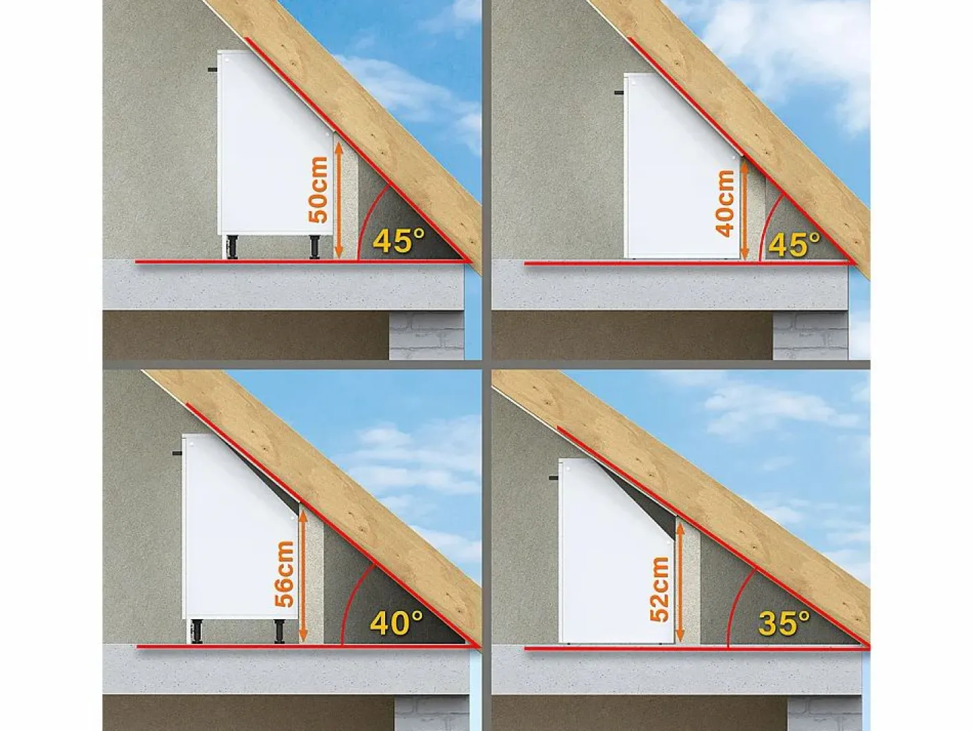 Armario de cocina para techo inclinado brillo intenso 210x46x81.6 r-line^Vicco Hot