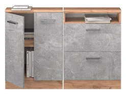 Armario de cocina para techo inclinado hormigón 120x46x81.6 r-line^Vicco Best
