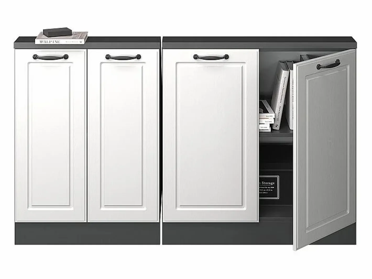 Vicco Armario Para Buhardilla|Armario de cocina para techo inclinado blanco casa de campo 140x46x81.6 r-line