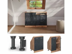 Vicco Armario de cocina para techo inclinado hormigón 60x46x81.6 r-line Negro Online