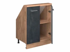 Vicco Armario de cocina para techo inclinado hormigón 60x46x81.6 r-line Negro Online