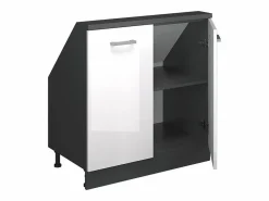 Vicco Armario de cocina para techo inclinado alto brillo 80x46x81.6 r-line Blanco Online