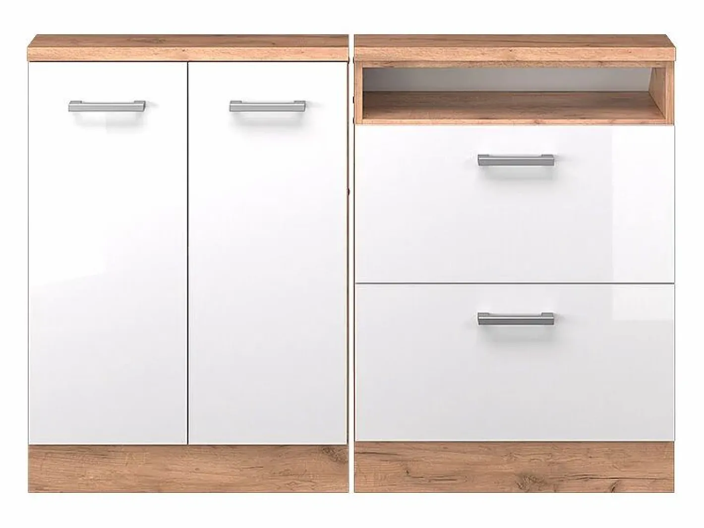 Armario de cocina para techo inclinado alto brillo 120x46x81.6 r-line^Vicco