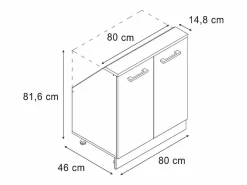Vicco Armario Para Buhardilla|Armario de cocina para techo inclinado roble artesanal 80x46x81.6 r-line