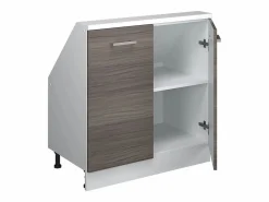 Vicco Armario de cocina para techo inclinado gris noble 80x46x81.6 r-line Gris claro Discount