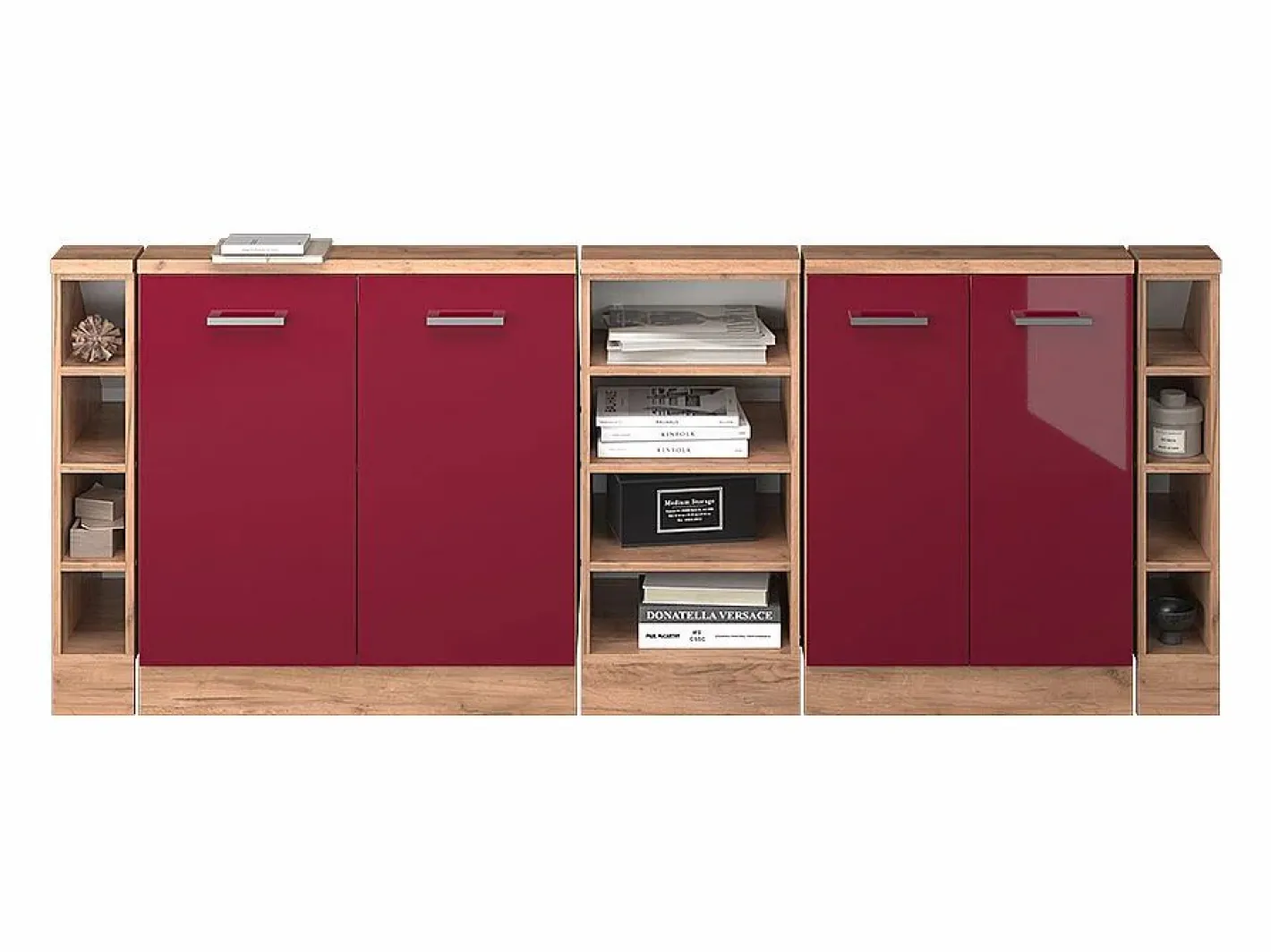 Armario de cocina para techo inclinado de alto brillo 210x46x81.6 r-line^Vicco