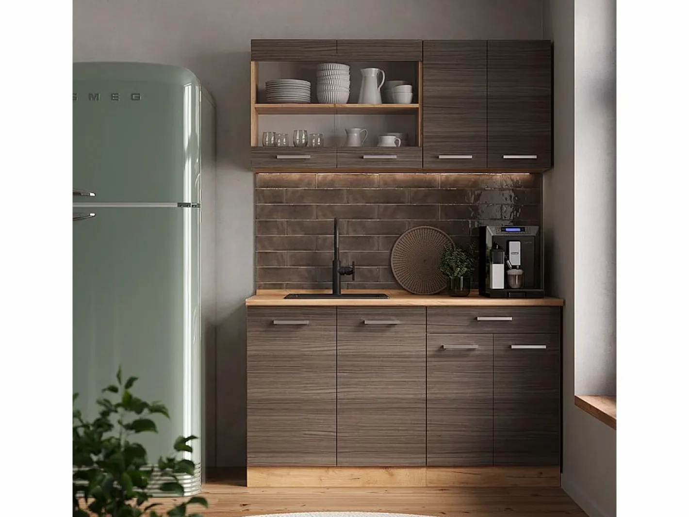 Vicco Armario Para Buhardilla|Armario de cocina para techo inclinado gris noble 60x46x81.6 r-line