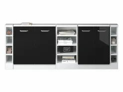 Vicco Armario Para Buhardilla|Armario de cocina para techo inclinado brillo intenso 210x46x81.6 r-line