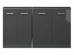 Vicco Armario de cocina para techo inclinado antracita alto brillo 140x46x81.6 r-line Gris antracita Best
