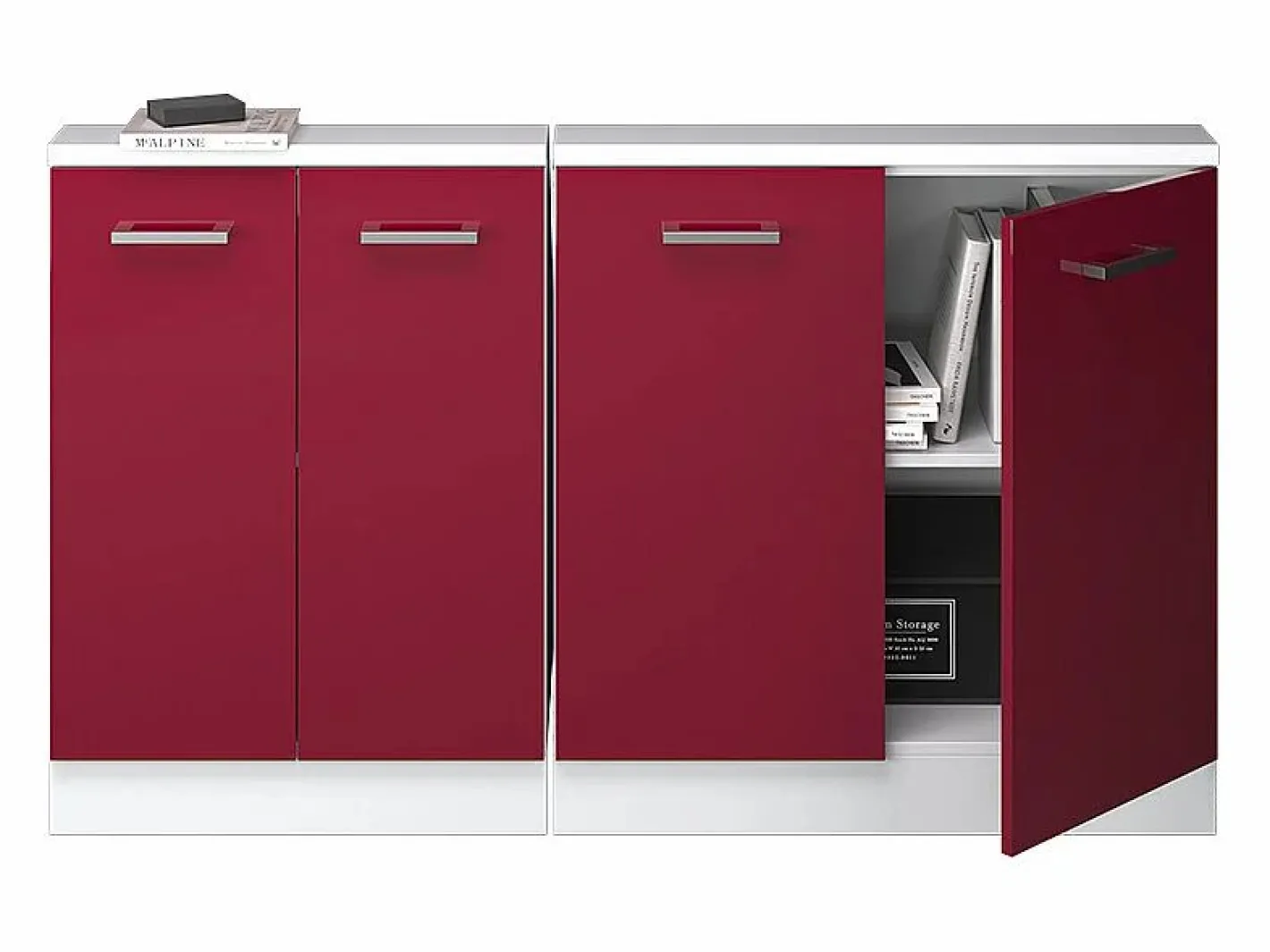 Armario de cocina para techo inclinado brillo intenso/blanco 140x46x81.6 r-line^Vicco