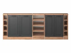 Vicco Armario Para Buhardilla|Armario de cocina para techo inclinado antracita casa de campo 210x46x81.6 r-line