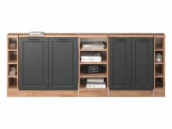 Vicco Armario Para Buhardilla|Armario de cocina para techo inclinado antracita casa de campo 210x46x81.6 r-line