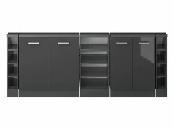 Vicco Armario Para Buhardilla|Armario de cocina para techo inclinado antracita alto brillo 210x46x81.6 r-line