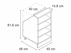 Armario de cocina para techo inclinado roble dorado 40x46x81.6 r-line^Vicco Discount
