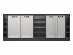 Vicco Armario de cocina para techo inclinado blanco casa de campo 210x46x81.6 r-line Blanco roto