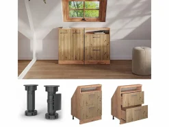 Vicco Armario de cocina para techo inclinado roble artesanal 60x46x81.6 r-line Color natural claro Best