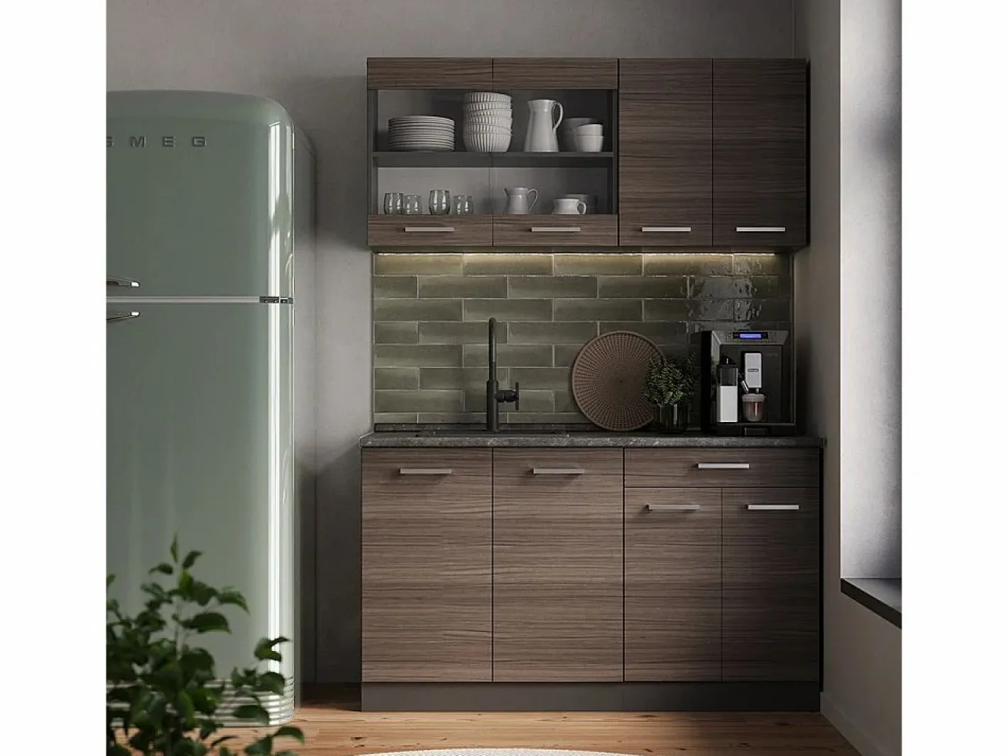 Armario de cocina para techo inclinado gris noble 210x46x81.6 r-line^Vicco Best