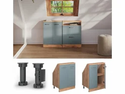 Armario de cocina para techo inclinado gris ado 60x46x81.6 r-line^Vicco Best