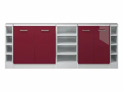Vicco Armario de cocina para techo inclinado brillo intenso/blanco 210x46x81.6 r-line Rojo New