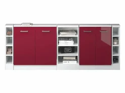 Vicco Armario de cocina para techo inclinado brillo intenso/blanco 210x46x81.6 r-line Rojo New