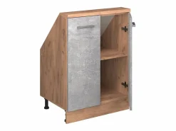 Vicco Armario Para Buhardilla|Armario de cocina para techo inclinado hormigón 60x46x81.6 r-line
