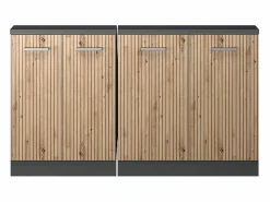 Vicco Armario Para Buhardilla|Armario de cocina para techo inclinado roble artesanal 140x46x81.6 r-line