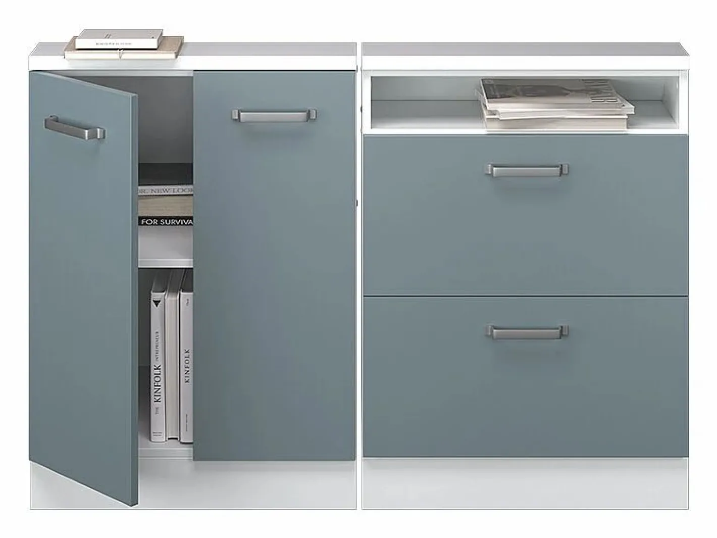 Vicco Armario Para Buhardilla|Armario de cocina para techo inclinado gris ado 120x46x81.6 r-line